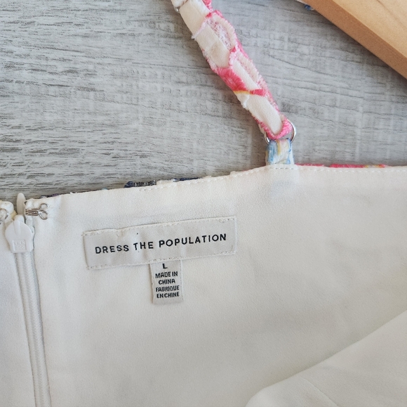 Dress the Population Joelle Floral Lace Sheath Dress L NWOT - Picture 8 of 9